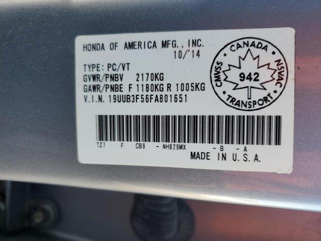 19UUB3F56FA801651 - 2015 ACURA TLX TECH SILVER photo 13