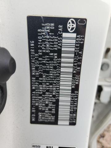 5YFS4RCE6LP007716 - 2020 TOYOTA COROLLA SE 白色 照片 12