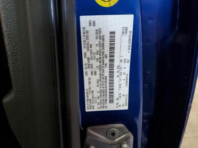 1FMCU9GD8JUC38389 - 2018 FORD ESCAPE SE 蓝色 照片 13