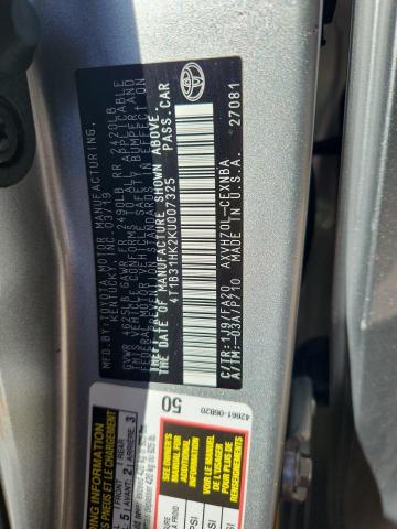 4T1B31HK2KU007325 - 2019 TOYOTA CAMRY LE SILVER photo 13