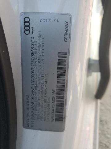 WAUGFAFC3FN034138 - 2015 AUDI A6 PREMIUM PLUS WHITE photo 12