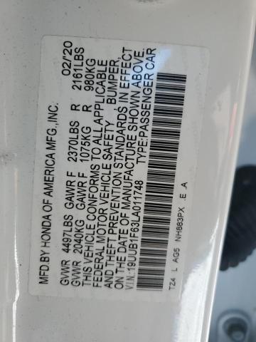 19UUB1F63LA011748 - 2020 ACURA TLX TECHNOLOGY 白色 照片 12