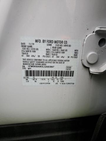 1FM5K8AW3LGA83867 - 2020 FORD EXPLORER POLICE INTERCEPTOR 双色 照片 13