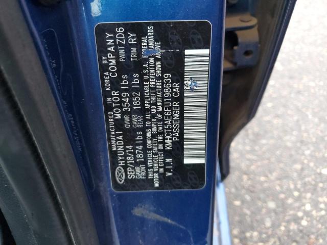 KMHCT5AE6FU198639 - 2015 HYUNDAI ACCENT GS BLUE photo 12