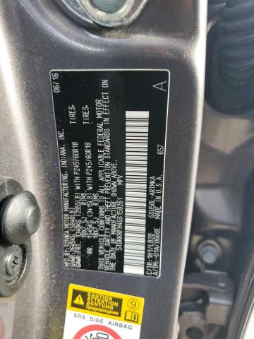 5TDKKRFH4GS159261 - 2016 TOYOTA HIGHLANDER XLE GRAY photo 12