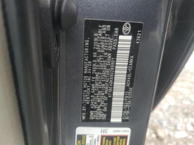 4T1BE46K69U289901 - 2009 TOYOTA CAMRY BASE ნაცრისფერი ფოტო 12