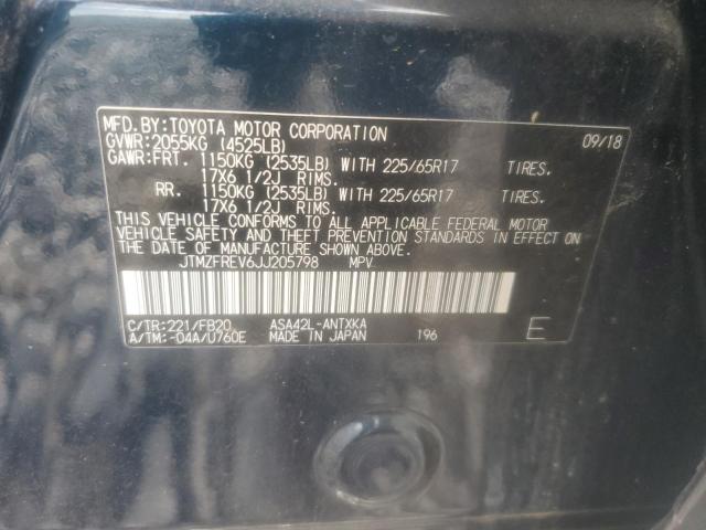 JTMZFREV6JJ205798 - 2018 TOYOTA RAV4 LE 蓝色 照片 13