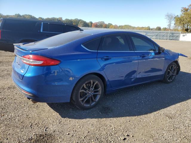 3FA6P0HD6JR265624 - 2018 FORD FUSION SE BLUE photo 3