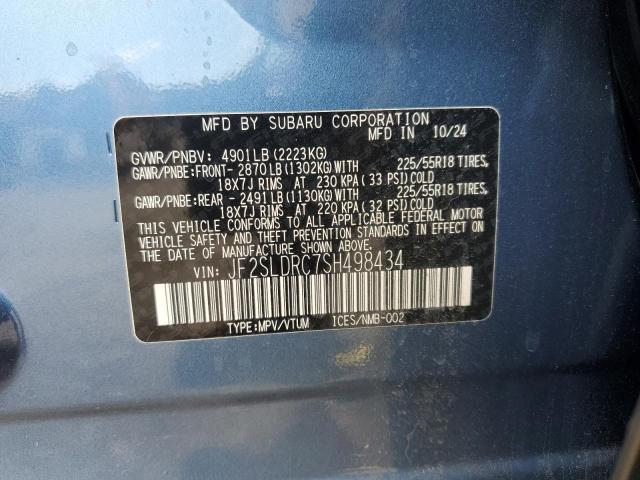 JF2SLDRC7SH498434 - 2025 SUBARU FORESTER LIMITED Mavi foto 12