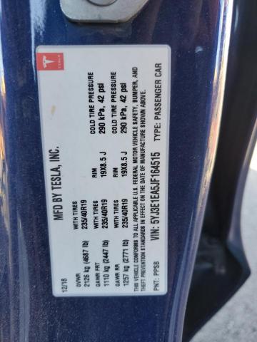 5YJ3E1EA5JF164515 - 2018 TESLA MODEL 3 ლურჯი ფოტო 13