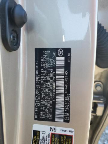 4T1BK46K48U573163 - 2008 TOYOTA CAMRY LE 金色 照片 12