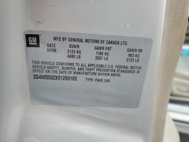 2G4WD582X81289160 - 2008 BUICK LACROSSE CXL GOLD photo 12