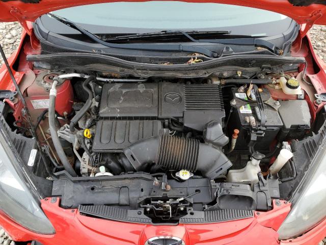 JM1DE1LY0D0154711 - 2013 MAZDA MAZDA2 RED photo 11