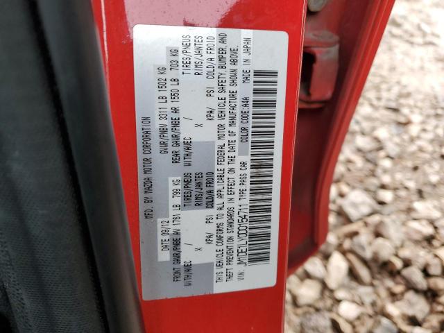JM1DE1LY0D0154711 - 2013 MAZDA MAZDA2 RED photo 12