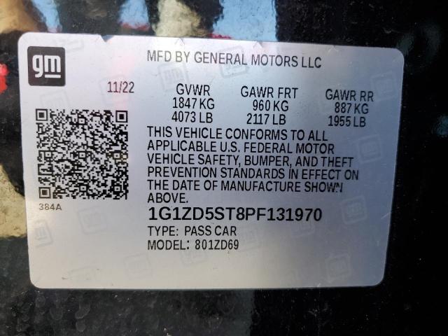 1G1ZD5ST8PF131970 - 2023 CHEVROLET MALIBU LT BLACK photo 13