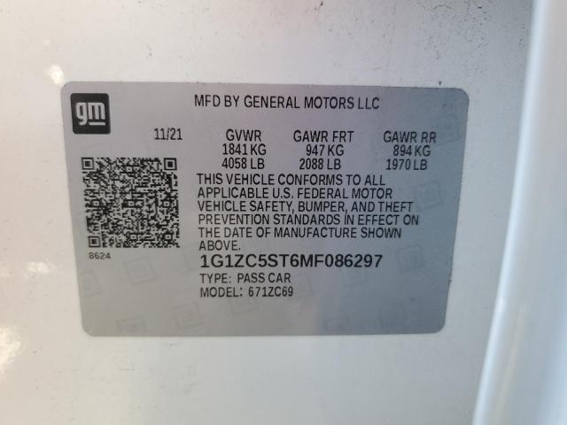 1G1ZC5ST6MF086297 - 2021 CHEVROLET MALIBU LS 白色 照片 13