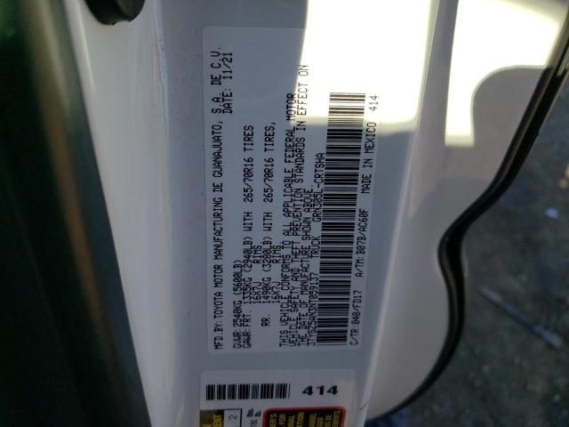 3TYSZ5AN3NT059137 - 2022 TOYOTA TACOMA ACCESS CAB თეთრი ფოტო 12