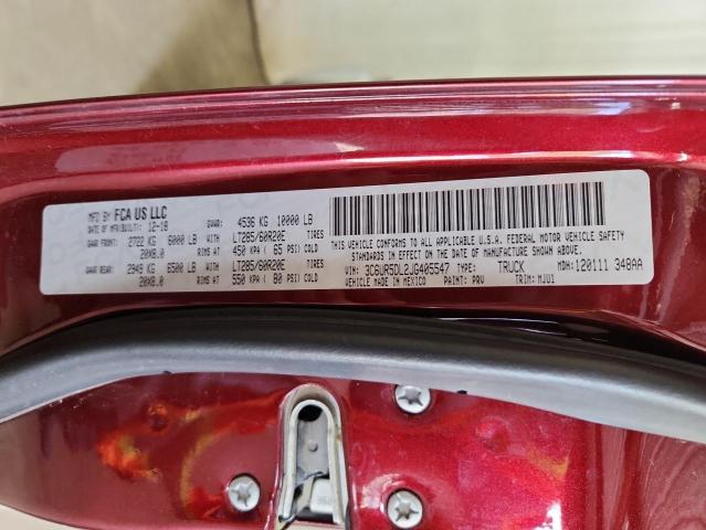 3C6UR5DL2JG405547 - 2018 RAM 2500 SLT Կարմիր լուսանկար 13