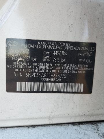 5NPE34AF5JH646775 - 2018 HYUNDAI SONATA SPORT Ақ фото 13