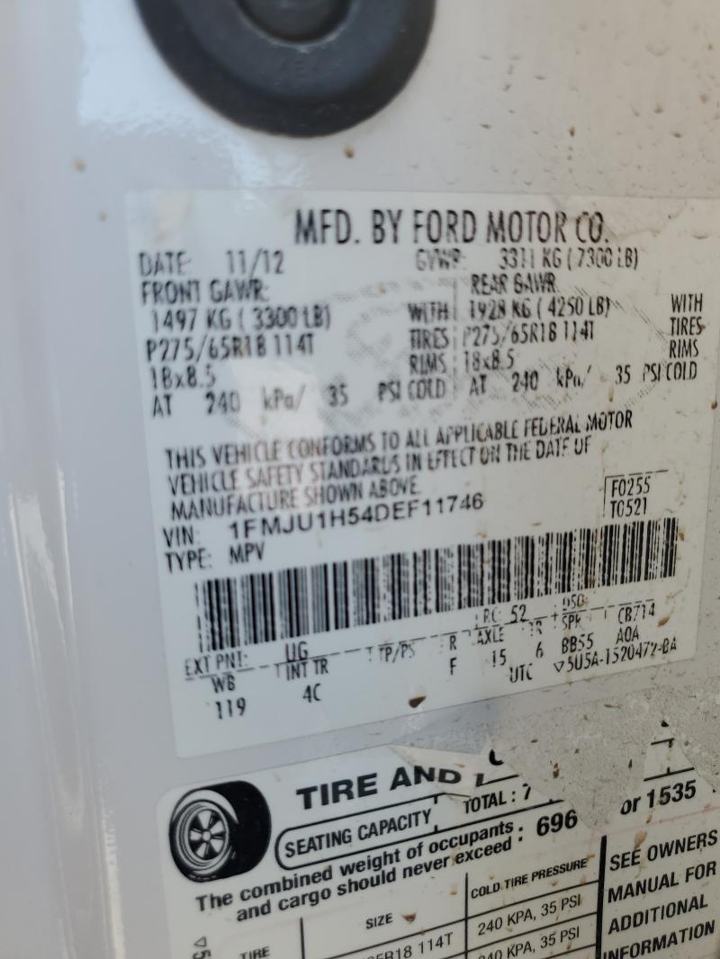 1FMJU1H54DEF11746 - 2013 FORD EXPEDITION XLT 白色 照片 14