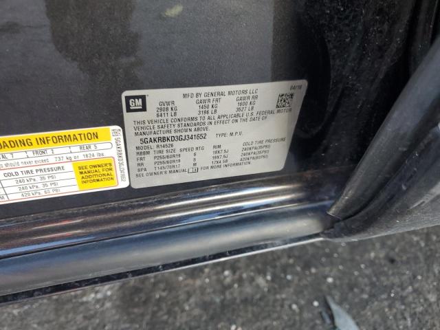 5GAKRBKD3GJ341652 - 2016 BUICK ENCLAVE CHARCOAL photo 13