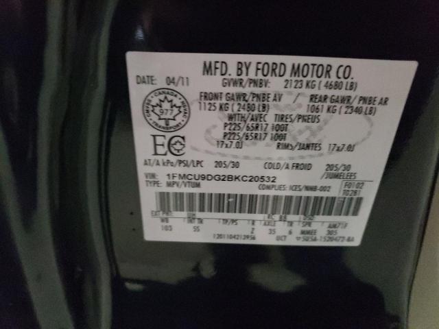 1FMCU9DG2BKC20532 - 2011 FORD ESCAPE XLT 黑色 照片 13
