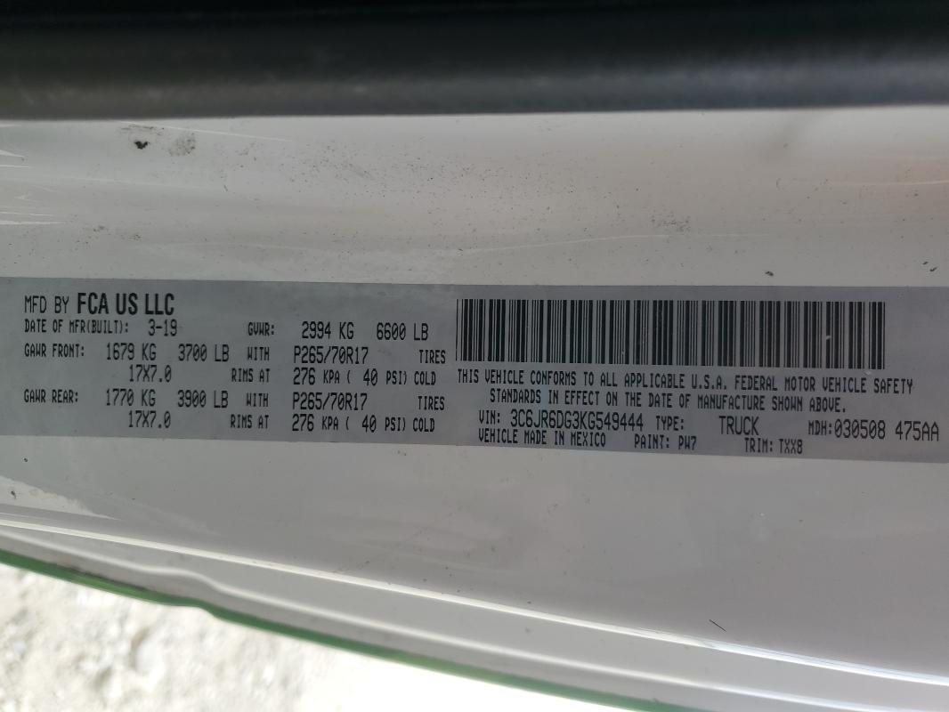 3C6JR6DG3KG549444 - 2019 RAM 1500 CLASS TRADESMAN GREEN photo 12