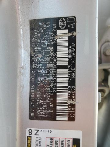 2T1KR32E37C668058 - 2007 TOYOTA COROLLA MA XR SILVER photo 12