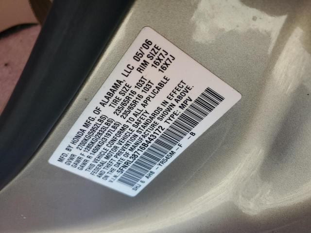 5FNRL38716B443172 - 2006 HONDA ODYSSEY EXL GOLD photo 13