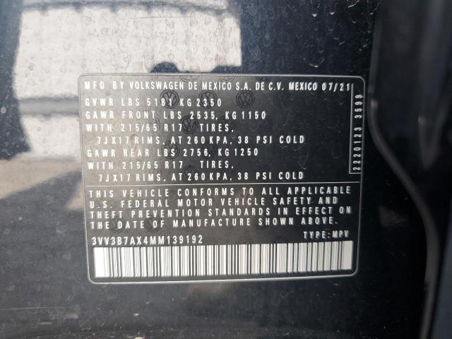3VV3B7AX4MM139192 - 2021 VOLKSWAGEN TIGUAN SE Чорний фото 13