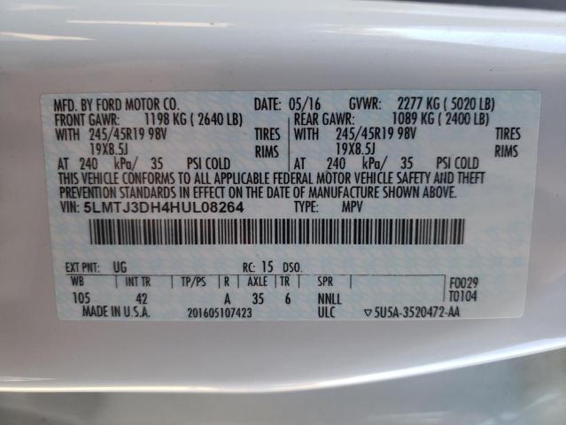 5LMTJ3DH4HUL08264 - 2017 LINCOLN MKC RESERVE თეთრი ფოტო 14