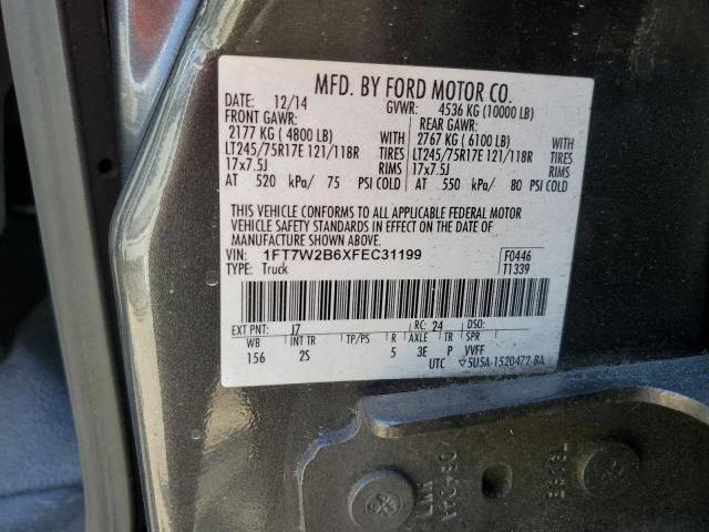 1FT7W2B6XFEC31199 - 2015 FORD F250 SUPER DUTY 石墨色 照片 12
