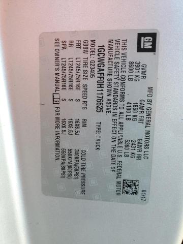 1GCWGAFF0H1176625 - 2017 CHEVROLET EXPRESS G2 Серебристый фото 12