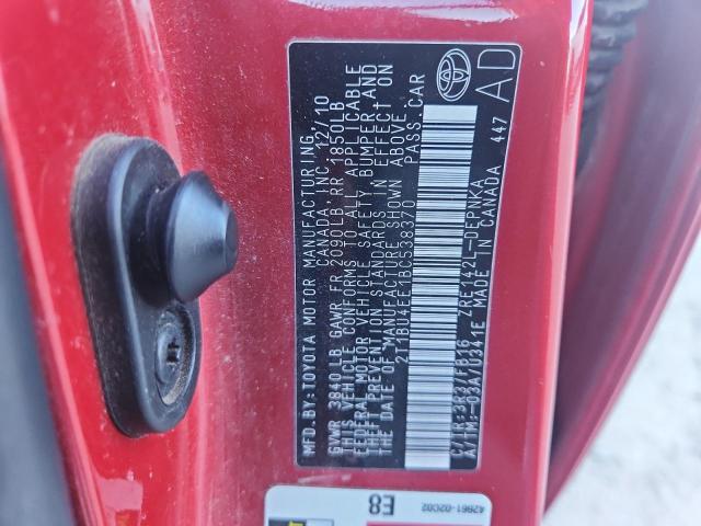 2T1BU4EE1BC538370 - 2011 TOYOTA COROLLA BASE RED photo 13