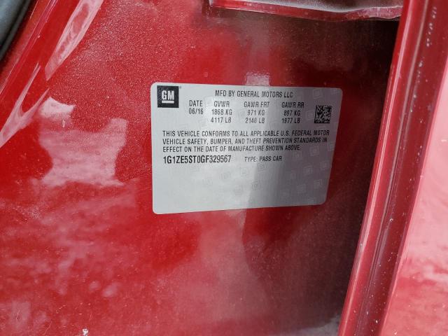 1G1ZE5ST0GF329567 - 2016 CHEVROLET MALIBU LT BURGUNDY photo 12