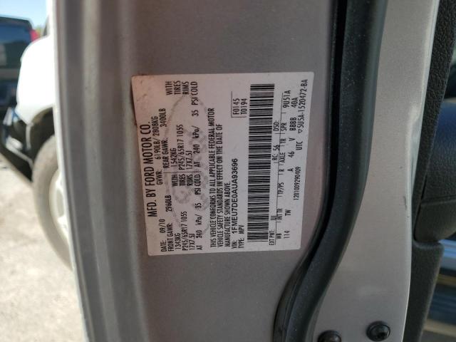 1FMEU7DE0AUA93696 - 2010 FORD EXPLORER XLT GRAY photo 13