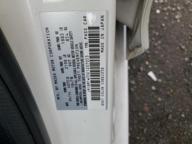 JM1BM1W35E1207053 - 2014 MAZDA 3 GRAND TOURING WHITE photo 12