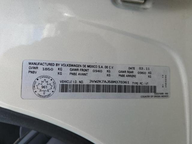 3VW2K7AJ5BM370361 - 2011 VOLKSWAGEN JETTA BASE SILVER photo 13