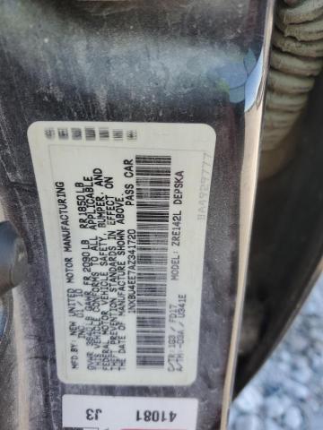 1NXBU4EE7AZ341720 - 2010 TOYOTA COROLLA BASE Մոխրագույն լուսանկար 12