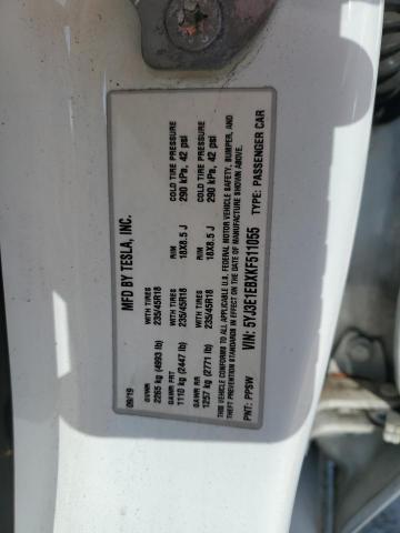 5YJ3E1EBXKF511055 - 2019 TESLA MODEL 3 WHITE photo 12