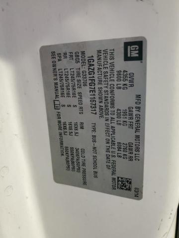 1GAZG1FG7E1167317 - 2014 CHEVROLET EXPRESS G3 LT WHITE photo 13