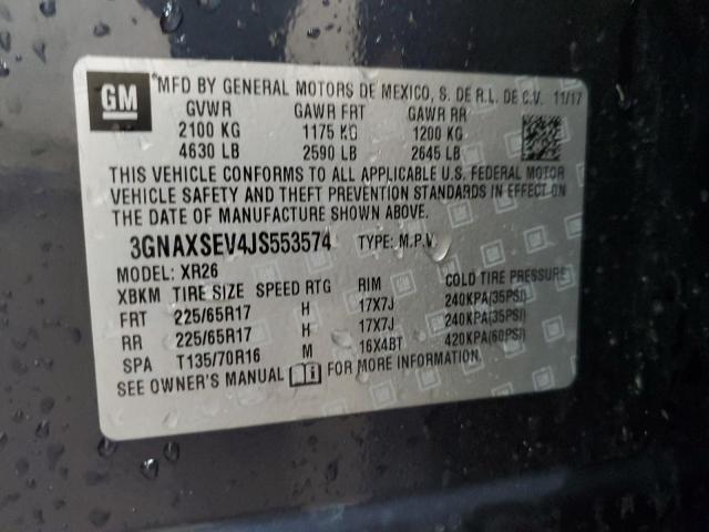 3GNAXSEV4JS553574 - 2018 CHEVROLET EQUINOX LT أزرق صورة 13