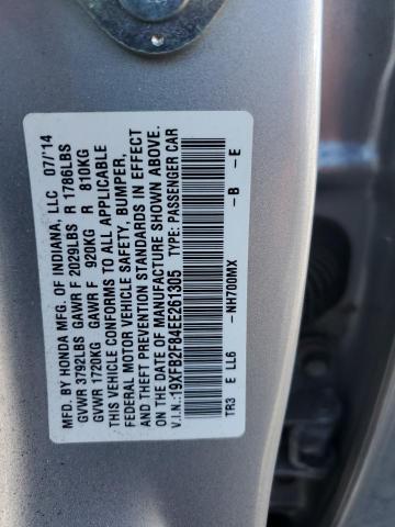 19XFB2F84EE261305 - 2014 HONDA CIVIC EX SILVER photo 12