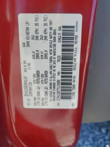 1D7HU18277S133989 - 2007 DODGE RAM 1500 ST RED photo 12