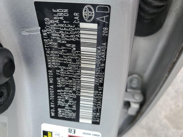 2T1BU4EE9AC295731 - 2010 TOYOTA COROLLA BASE 银色 照片 13