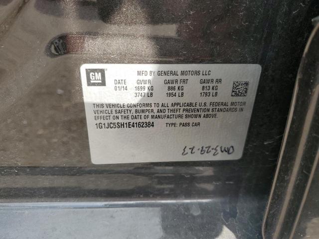 1G1JC5SH1E4162384 - 2014 CHEVROLET SONIC LT BLACK photo 12