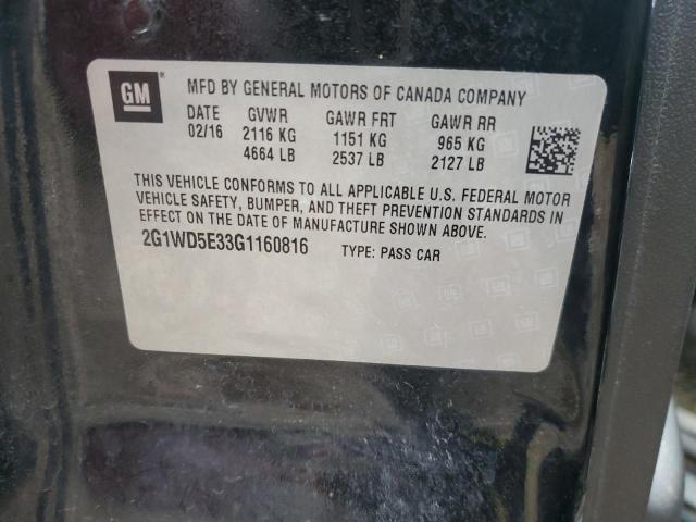 2G1WD5E33G1160816 - 2016 CHEVROLET IMPALA POLICE Qara foto 12