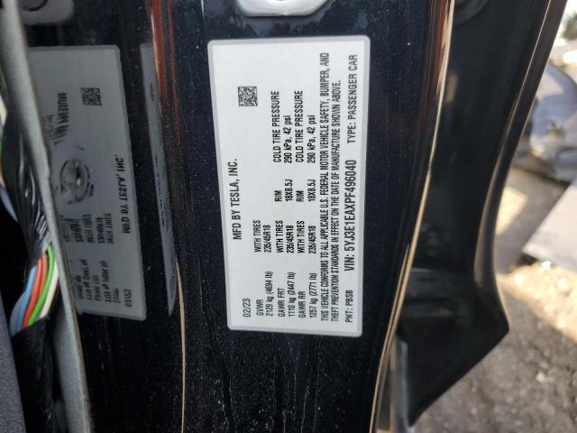 5YJ3E1EAXPF496040 - 2023 TESLA MODEL 3 შავი ფოტო 13