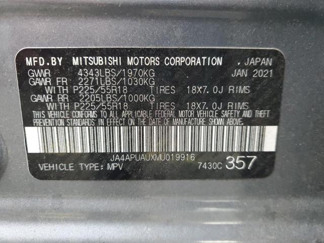 JA4APUAUXMU019916 - 2021 MITSUBISHI OUTLANDER ES Արծաթագույն լուսանկար 14