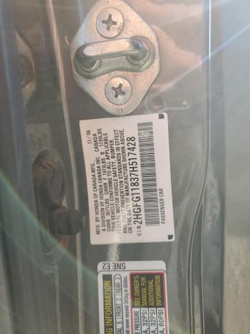 2HGFG11837H517428 - 2007 HONDA CIVIC EX GRAY photo 12